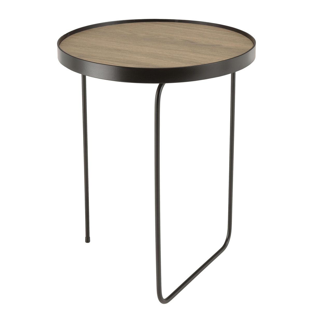Bout de canapé rond pieds design LANDAISE bois naturel, PIER IMPORT