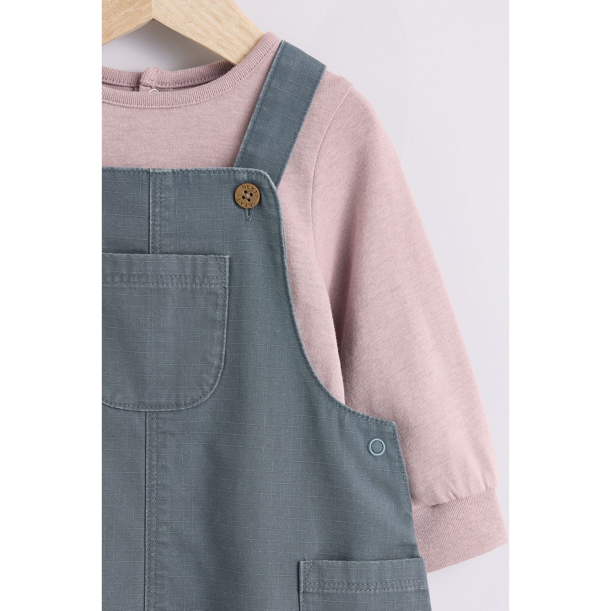Body et salopette bébé tissé ensemble gris anthracite, NEXT