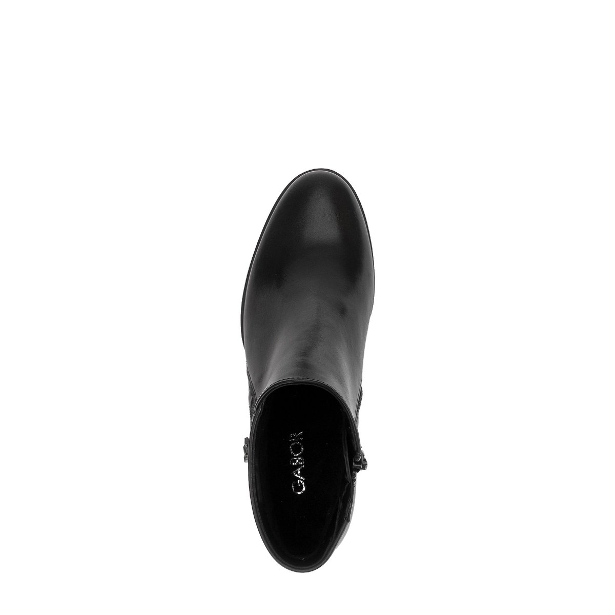 Bottines en cuir lisse à talon décroché noir lisse, GABOR