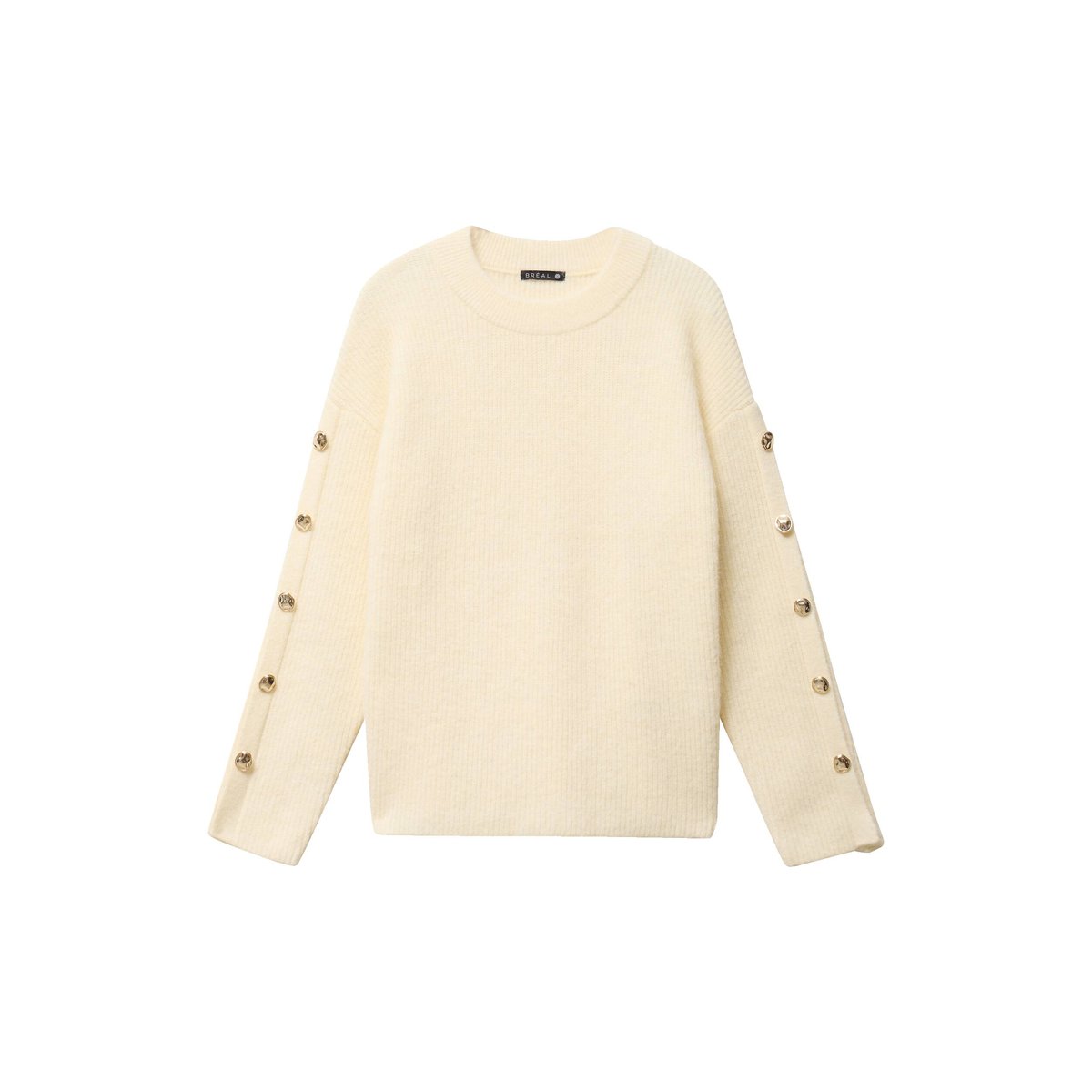 Pull col rond jaune pastel, BREAL