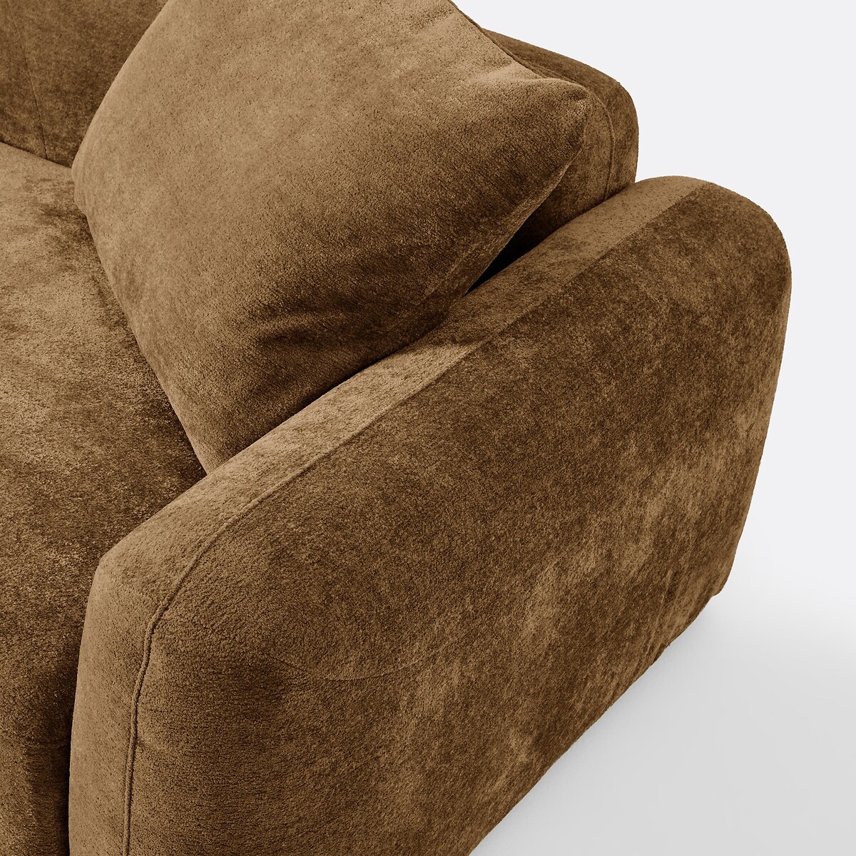 Sofá modular, esquina izquierda, con chaise longue, chenilla jacquard, AMAD bronce , LA REDOUTE INTERIEURS