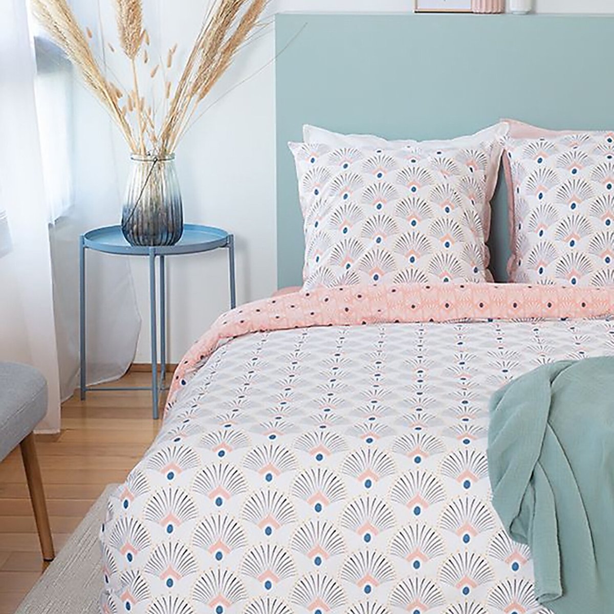 Parure housse de couette en coton imprimée, Mille blanc, C DESIGN HOME TEXTILE