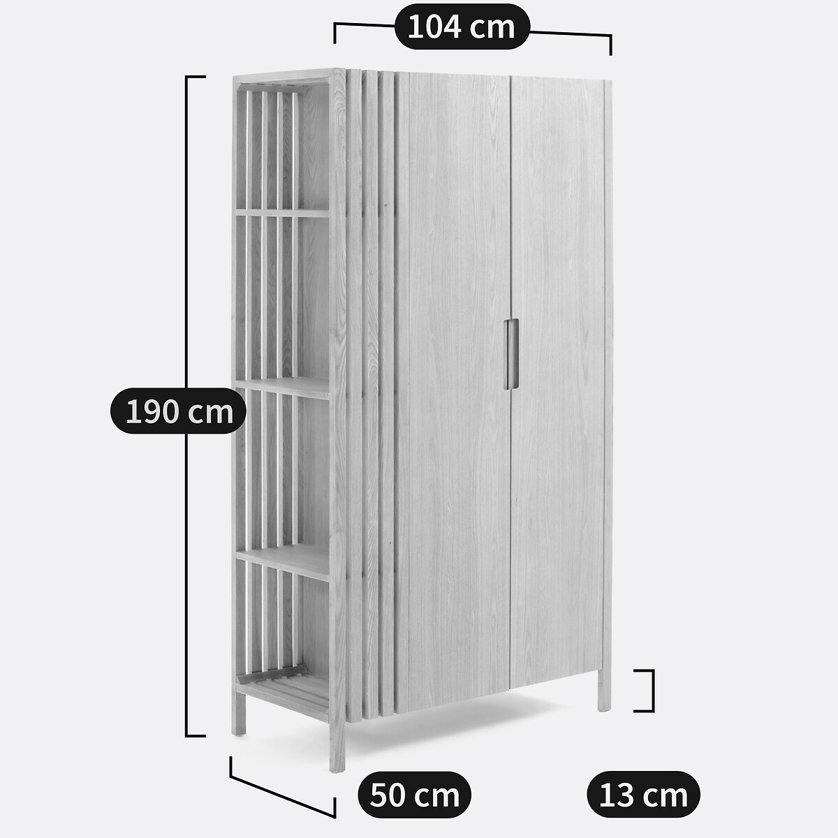 Armoire 2 portes Theonie naturel, LA REDOUTE INTERIEURS