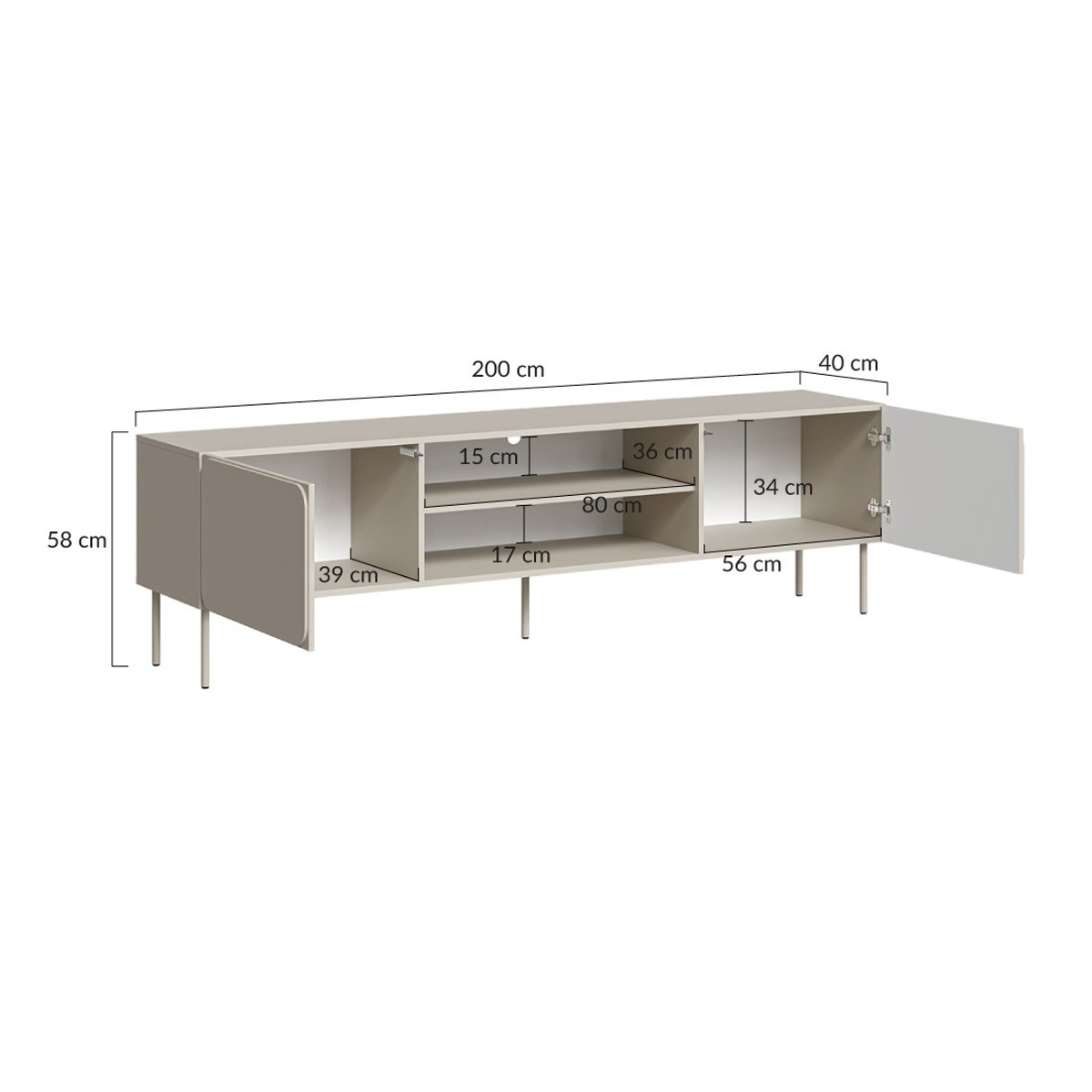 Meuble TV - ELVIS bleu, BEST MOBILIER
