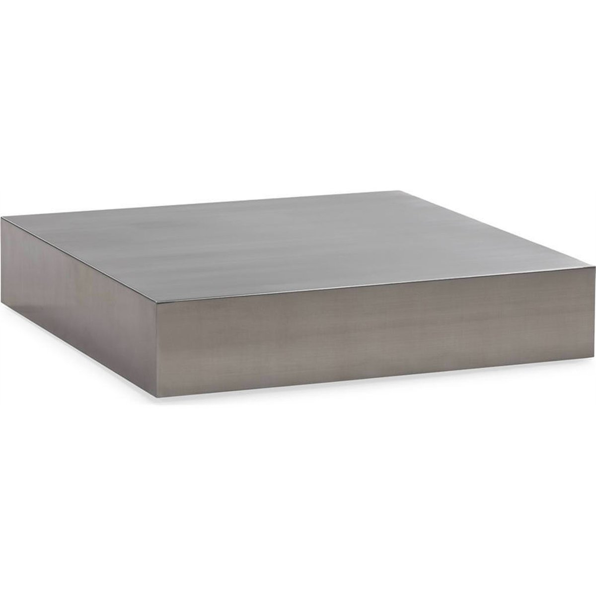 Table basse carrée en acier inoxydable argent, RECOLLECTION