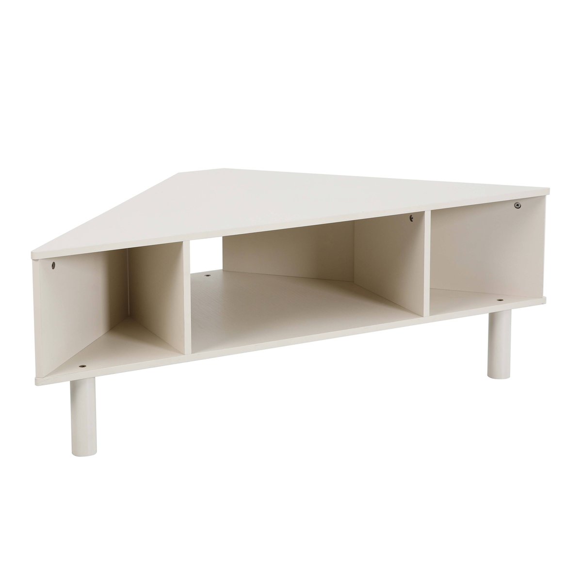 Meuble TV d'angle coloré 120 cm, BRADY crème, OVIALA