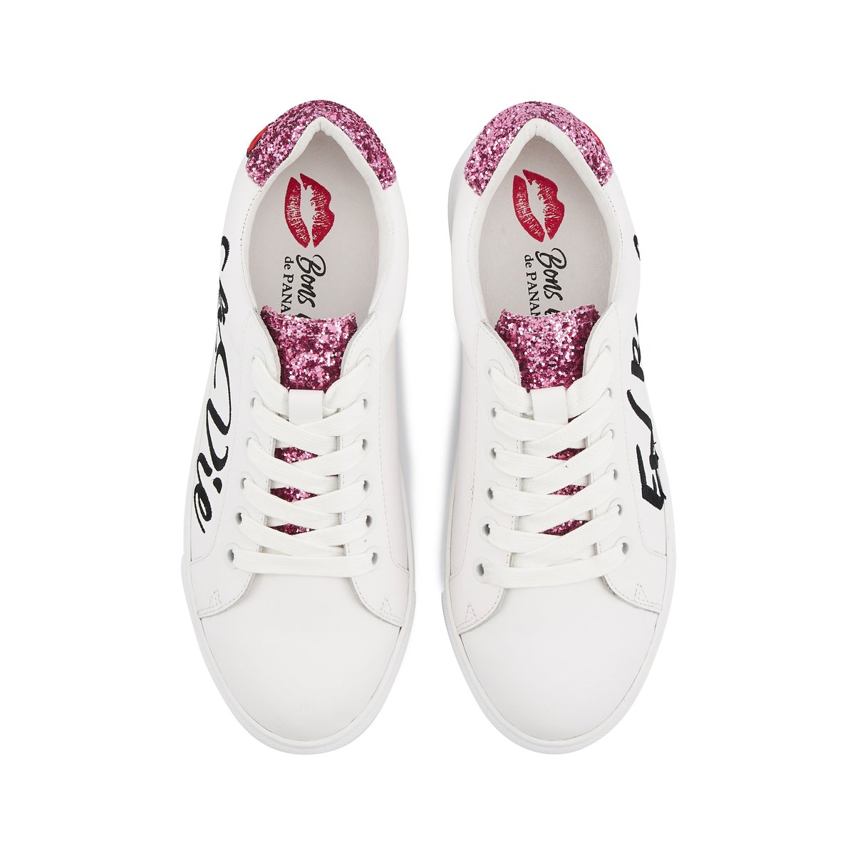 Baskets En Cuir Simone La Vie En blanc, BONS BAISERS