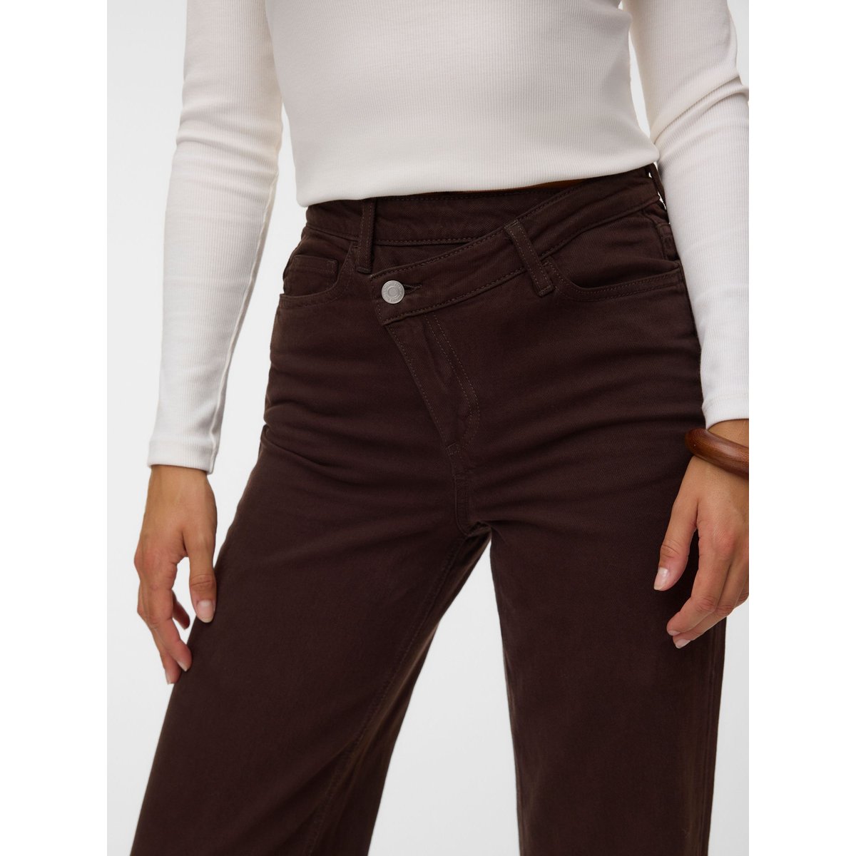 Jean À Coupe Large marron - chocolate torte, VERO MODA