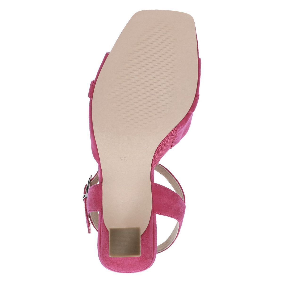 Sandale à talon en cuir violet fauve combiné, CAPRICE