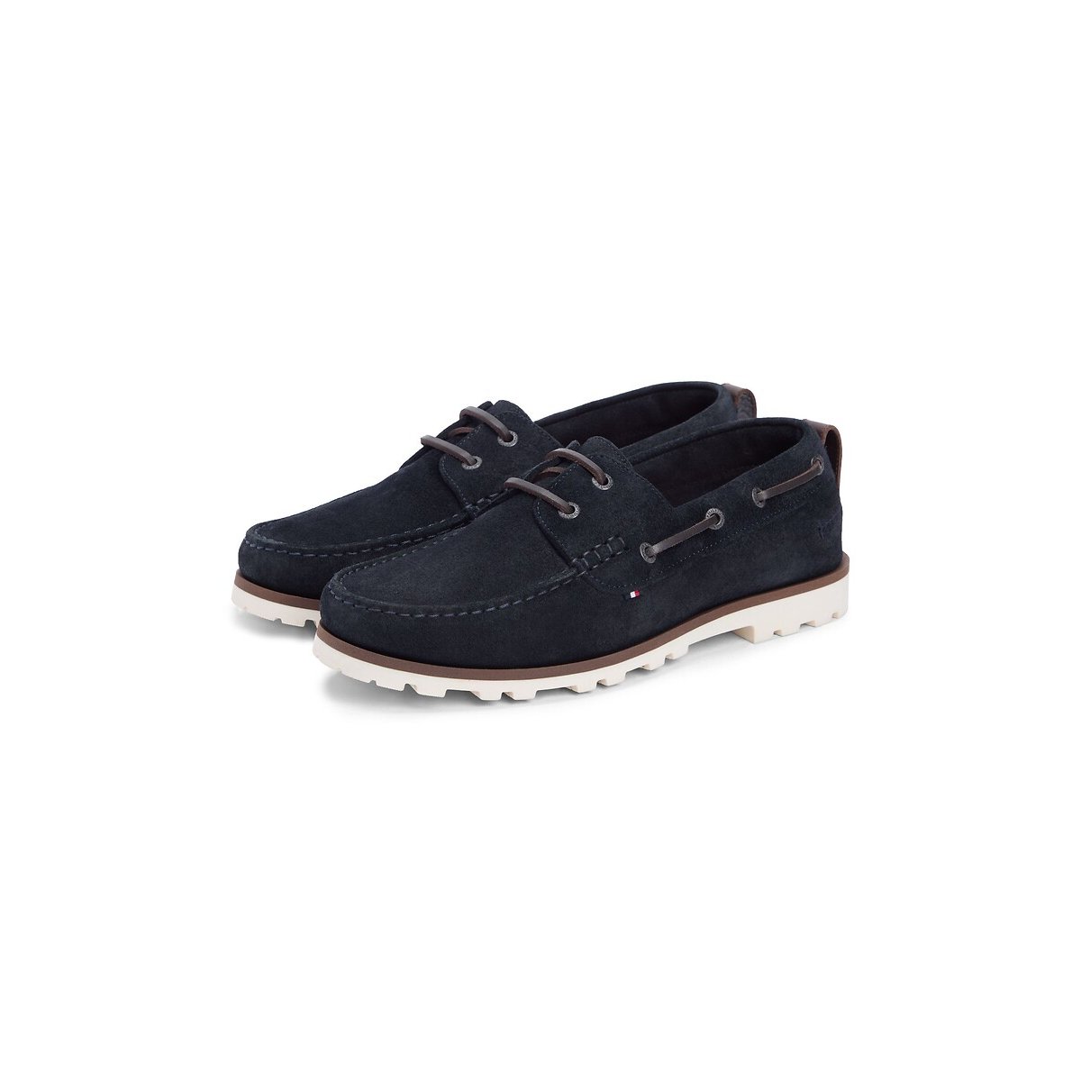 Chaussures bateau en cuir suédé bleu marine, TOMMY HILFIGER