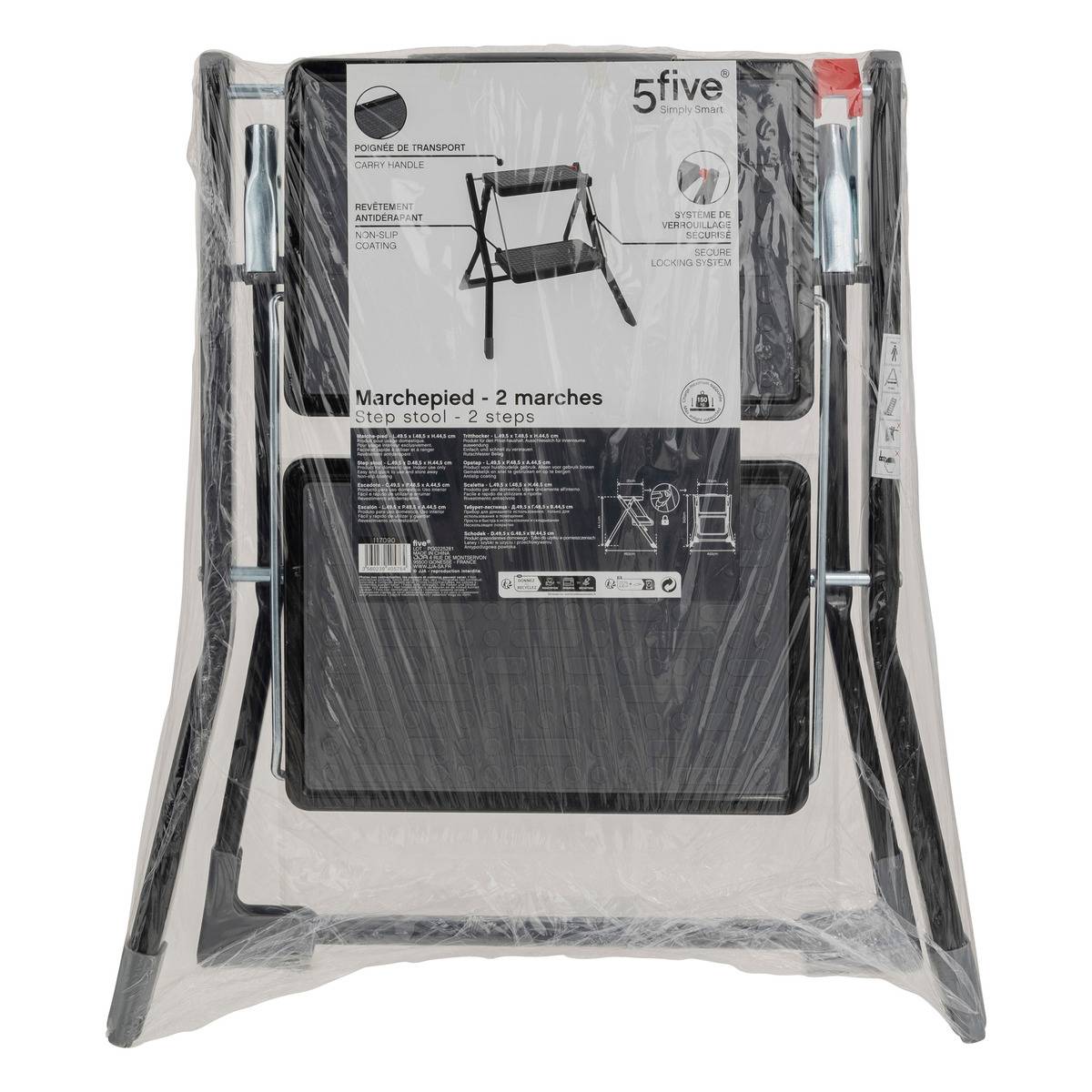 Marchepied pliable 2 marches noir, 5FIVE SIMPLY SMART
