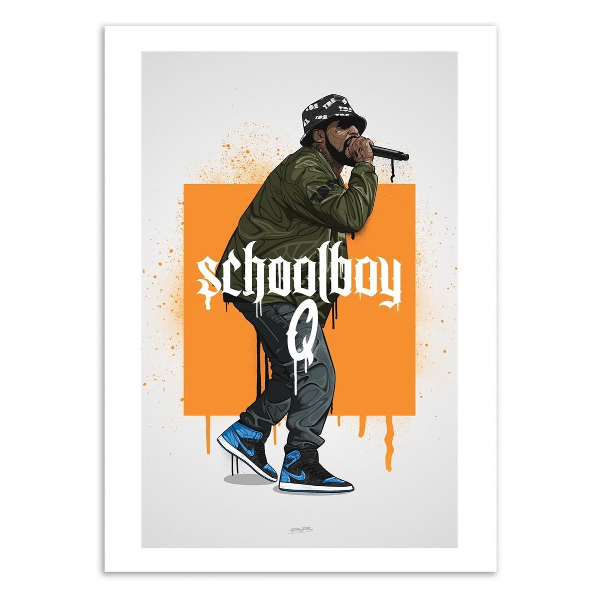 Affiche d'art - Schoolboy - Bokkaboom orange, WALL EDITIONS