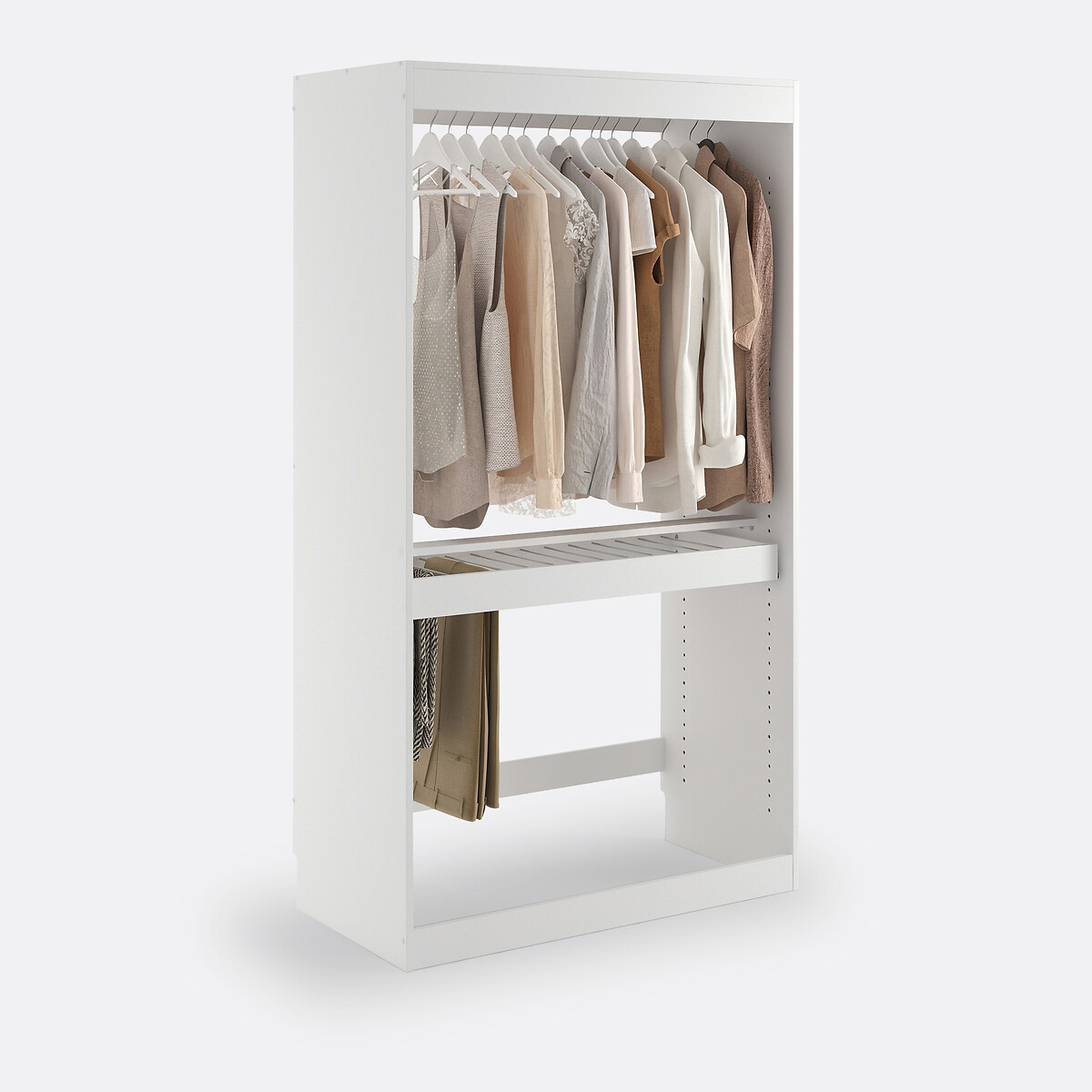Module dressing, penderie + porte pantalons, Build blanc, LA REDOUTE INTERIEURS