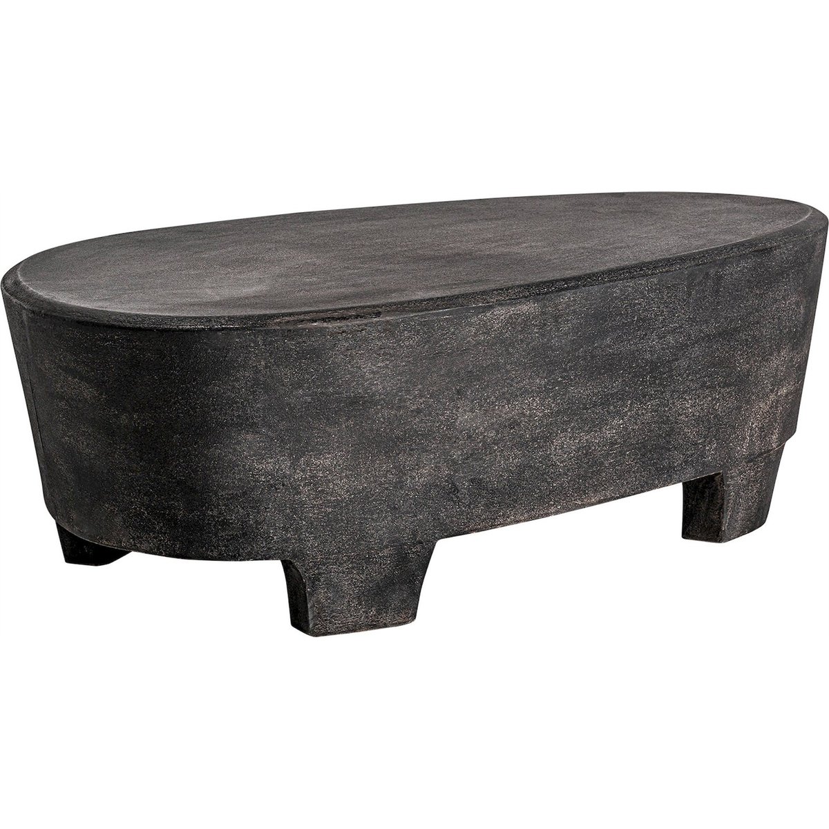 Table basse contemporaine en bois noir profond mat, RECOLLECTION