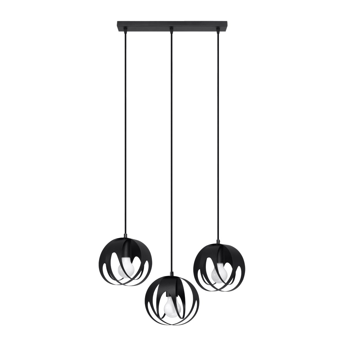 Suspension Acier Noir E27 3 Tulos Line noir, EDEN