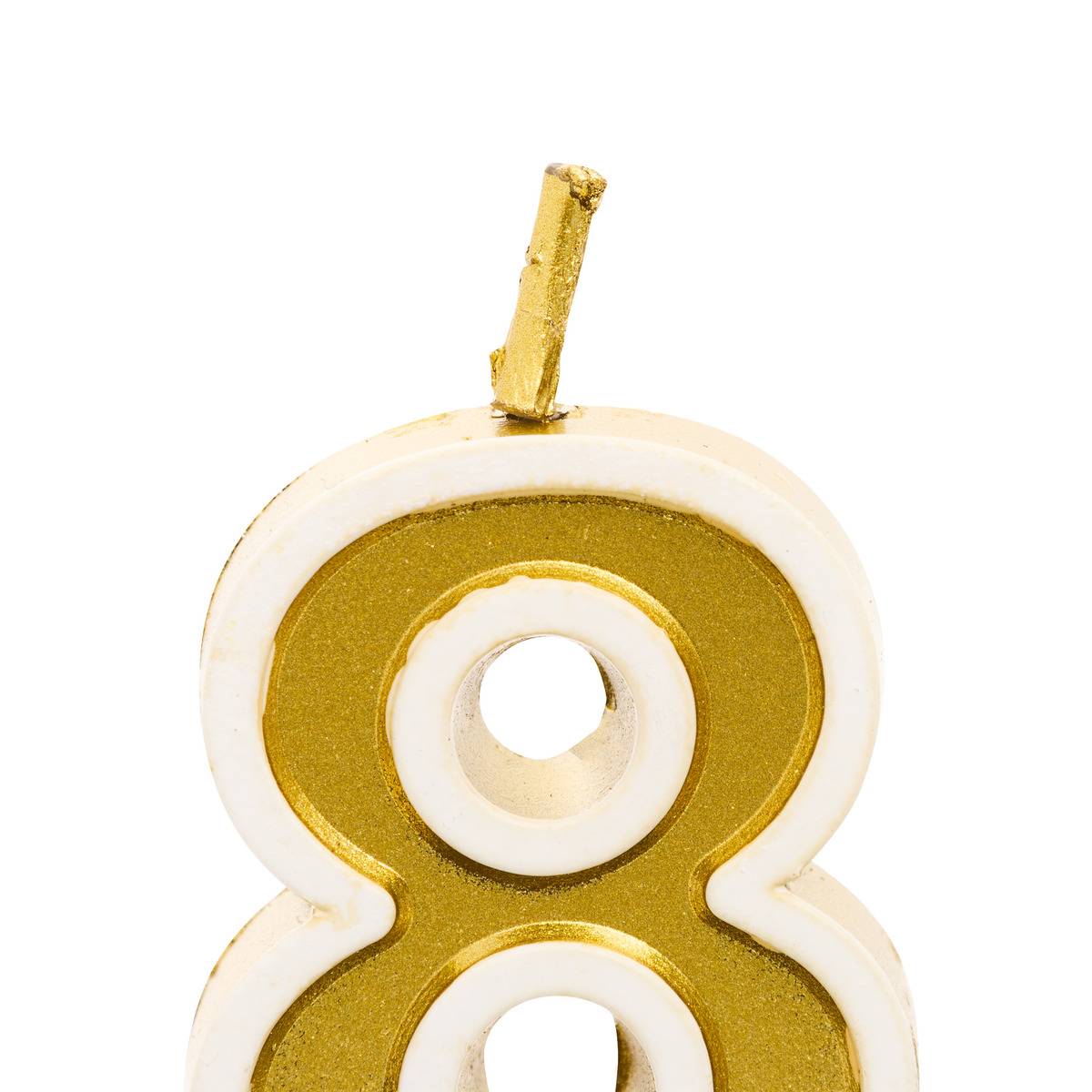 Bougie d'anniversaire Numéro 8 ANNIVERSAIRE doré, 5FIVE SIMPLY SMART