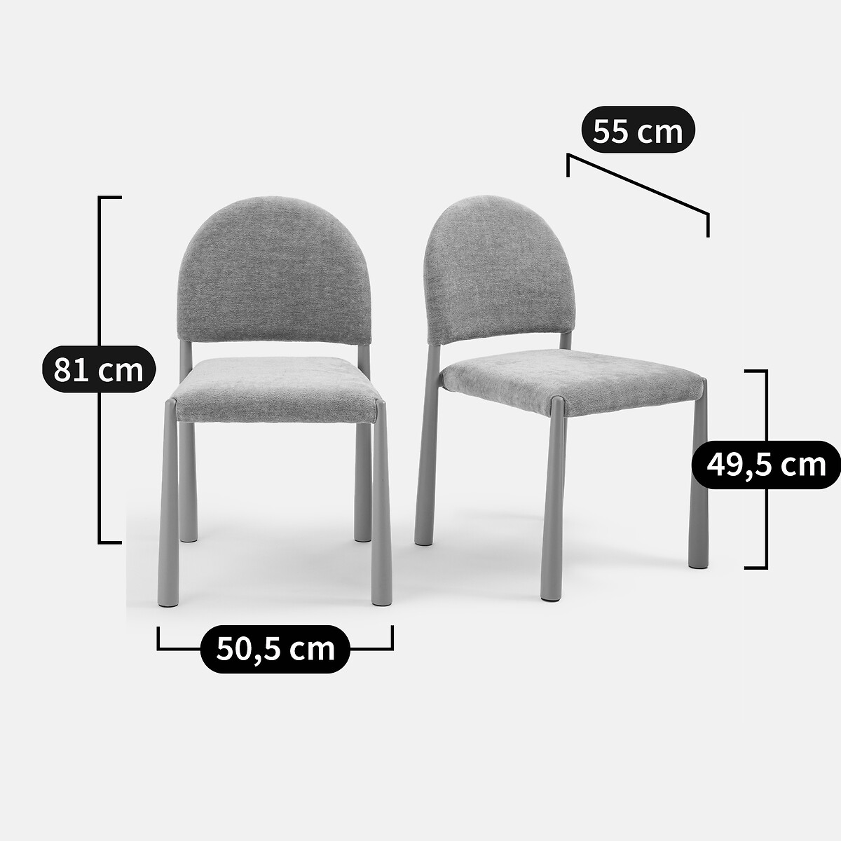 Lot de 2 chaises rembourrées, DELLY bronze, LA REDOUTE INTERIEURS