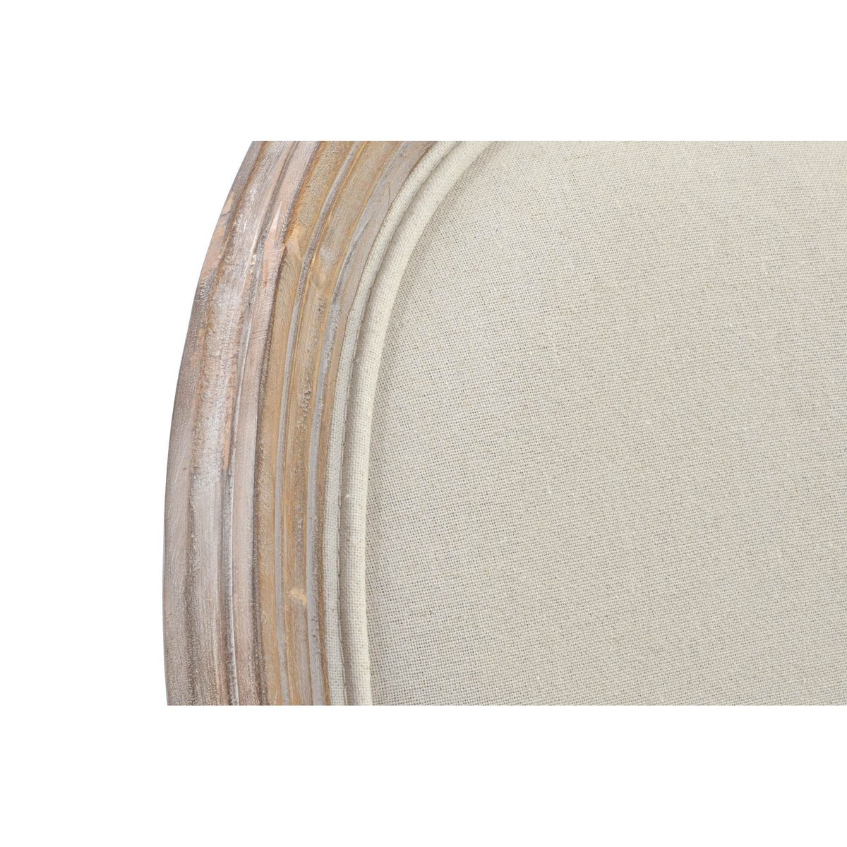 Fauteuil Médaillon Classique Bois et Tissu Beige beige, WADIGA