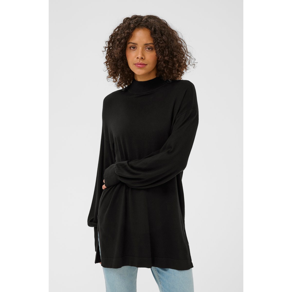 Pullover tricoté noir black deep, KAFFE