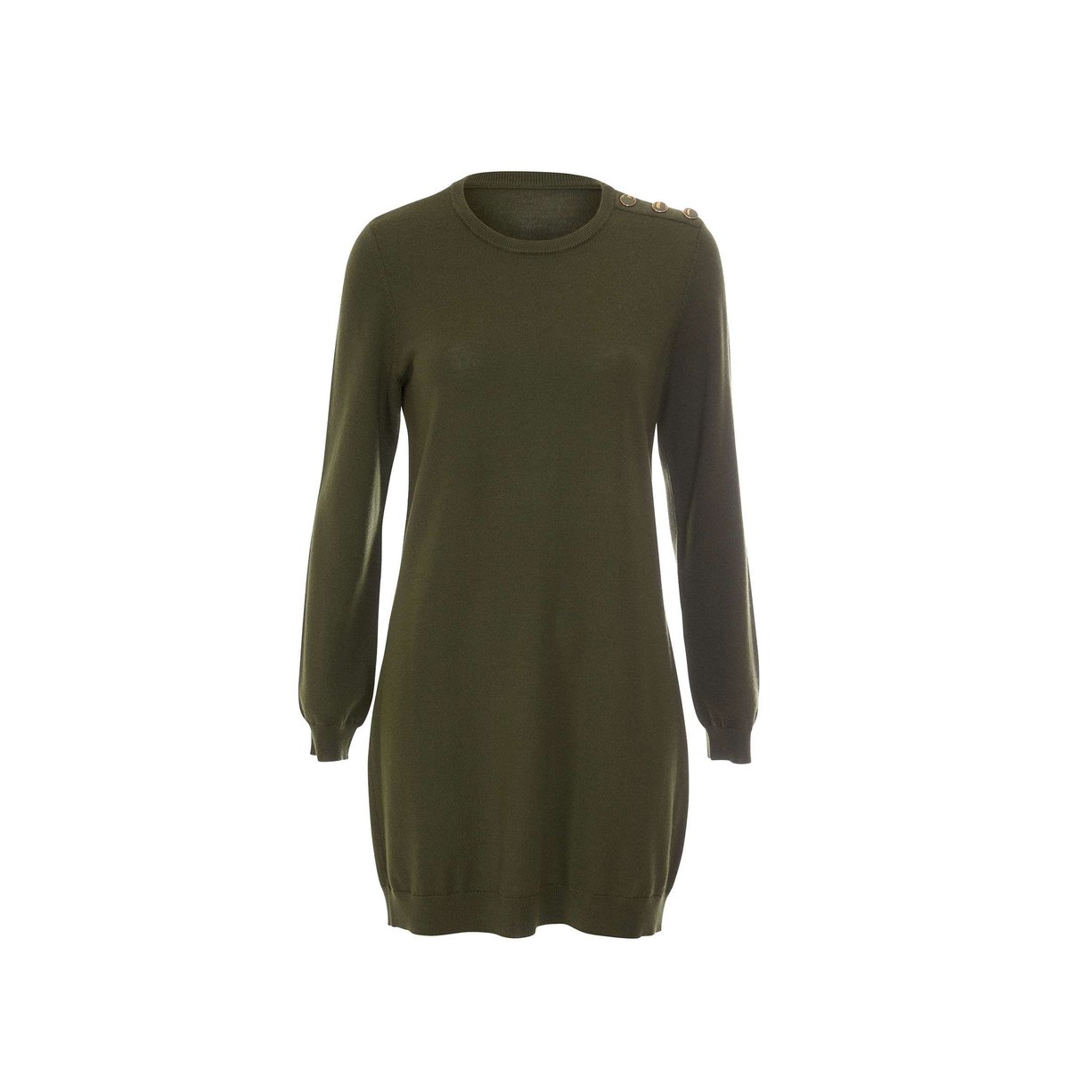 Robe pull unie MOTUS vert kaki, LA FIANCÉE