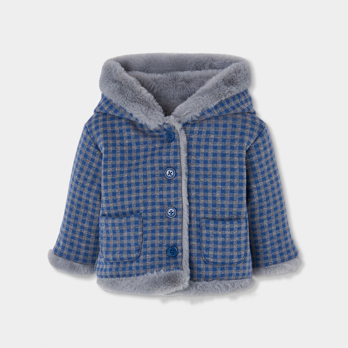 Veste bébé molleton réversible carreaux multicolore, BOBOLI