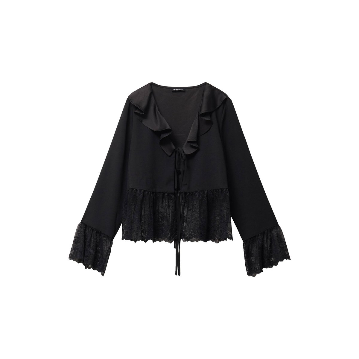 Blouse col V en dentelle noir, CACHE CACHE