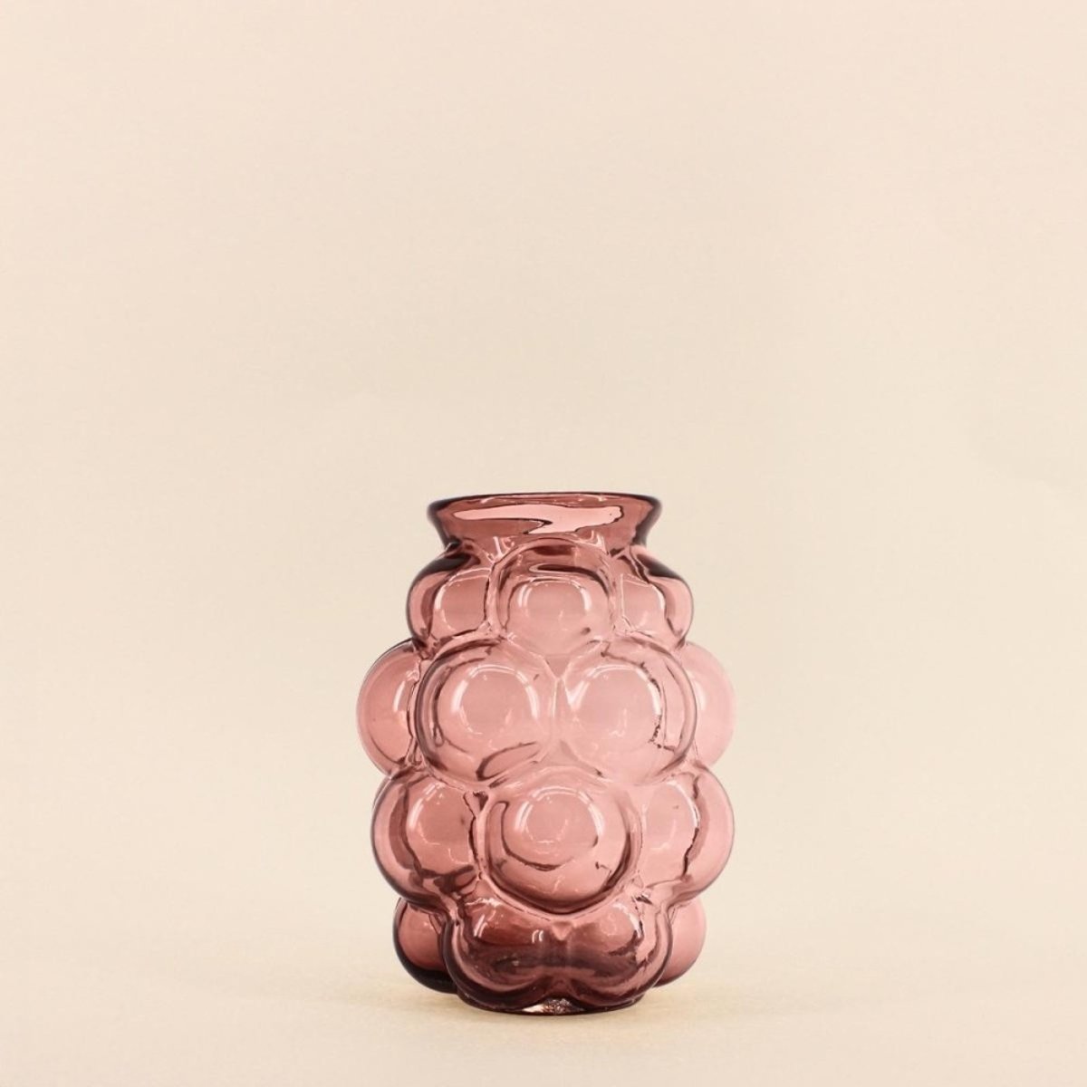 Vase bulles en verre fait main, H21cm rose, DECOSTAR
