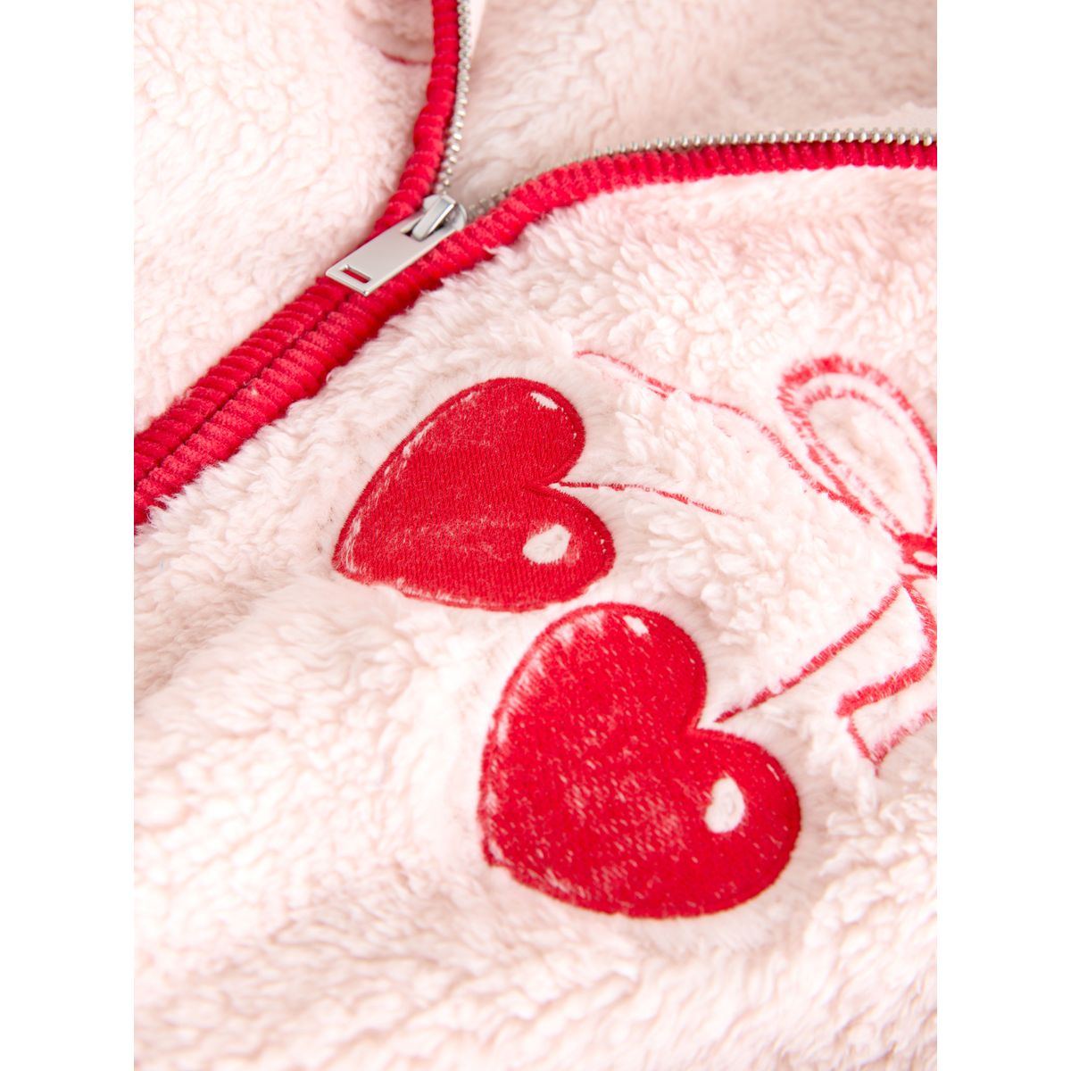 Polaire zippée rose/rouge coeur, NEXT