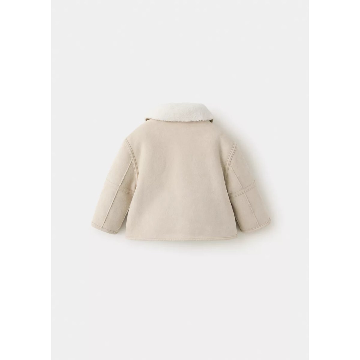 Manteau suédine en imitation mouton écru, MANGO BABY
