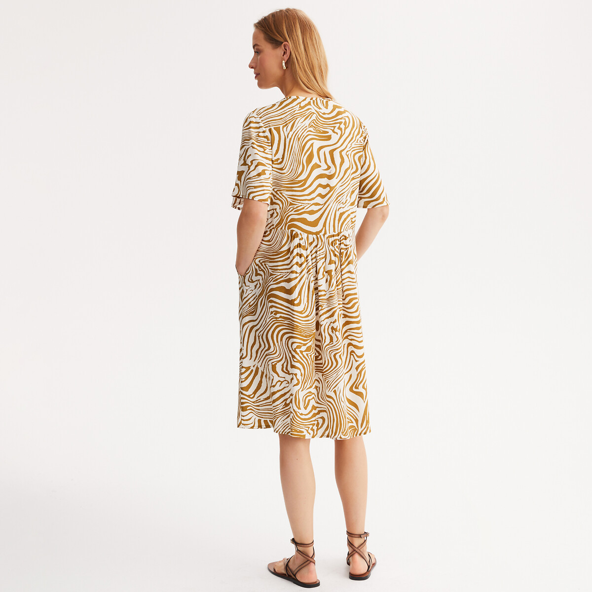 Flared Dress, Animal Print, Midi Length animal print, ANNE WEYBURN