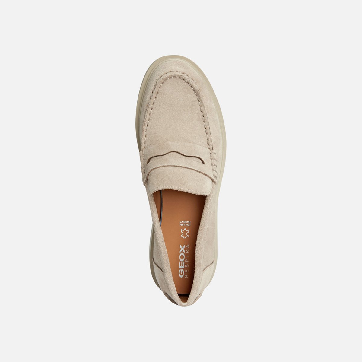 Mocassins respirants en cuir Spherica EC1 beige, GEOX