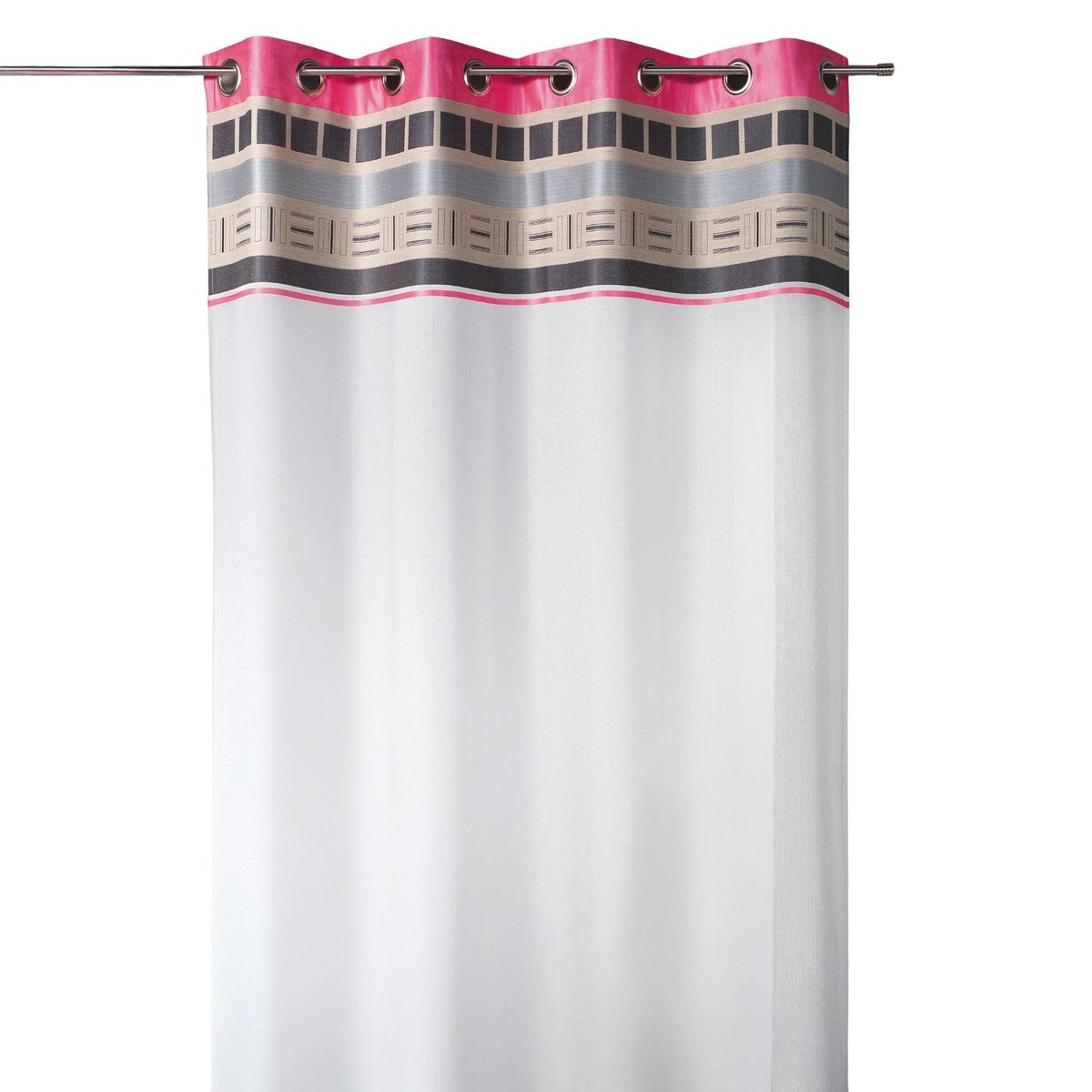 Voilage avec parement haut design rose clair, HOME MAISON