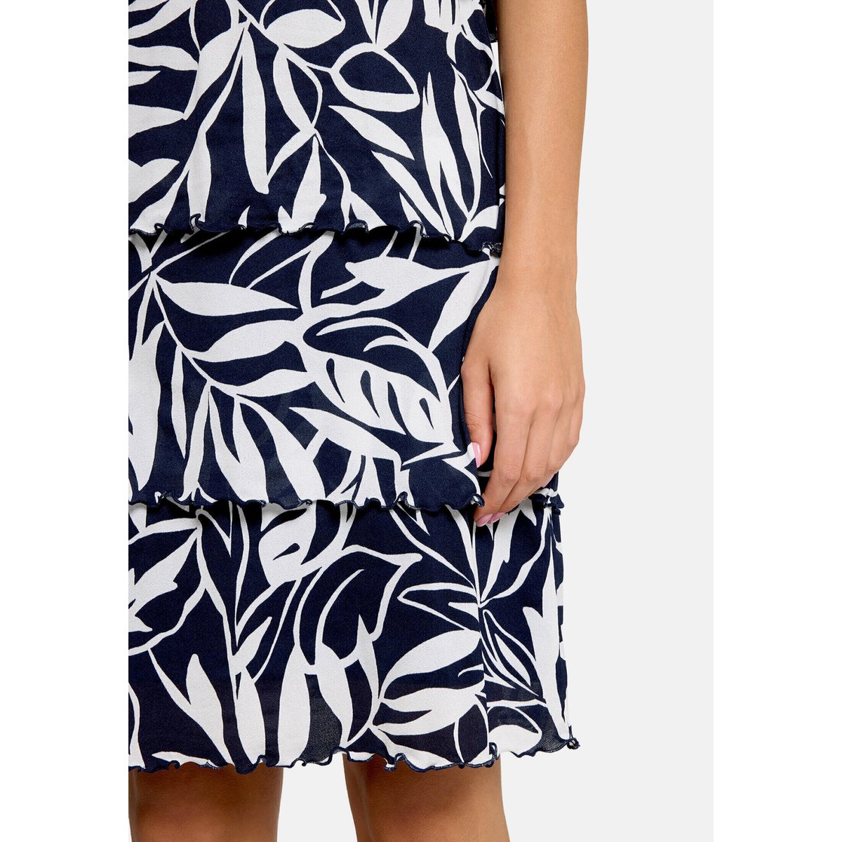 Robe à volants à encolure bateau bleu/blanc, BETTY BARCLAY