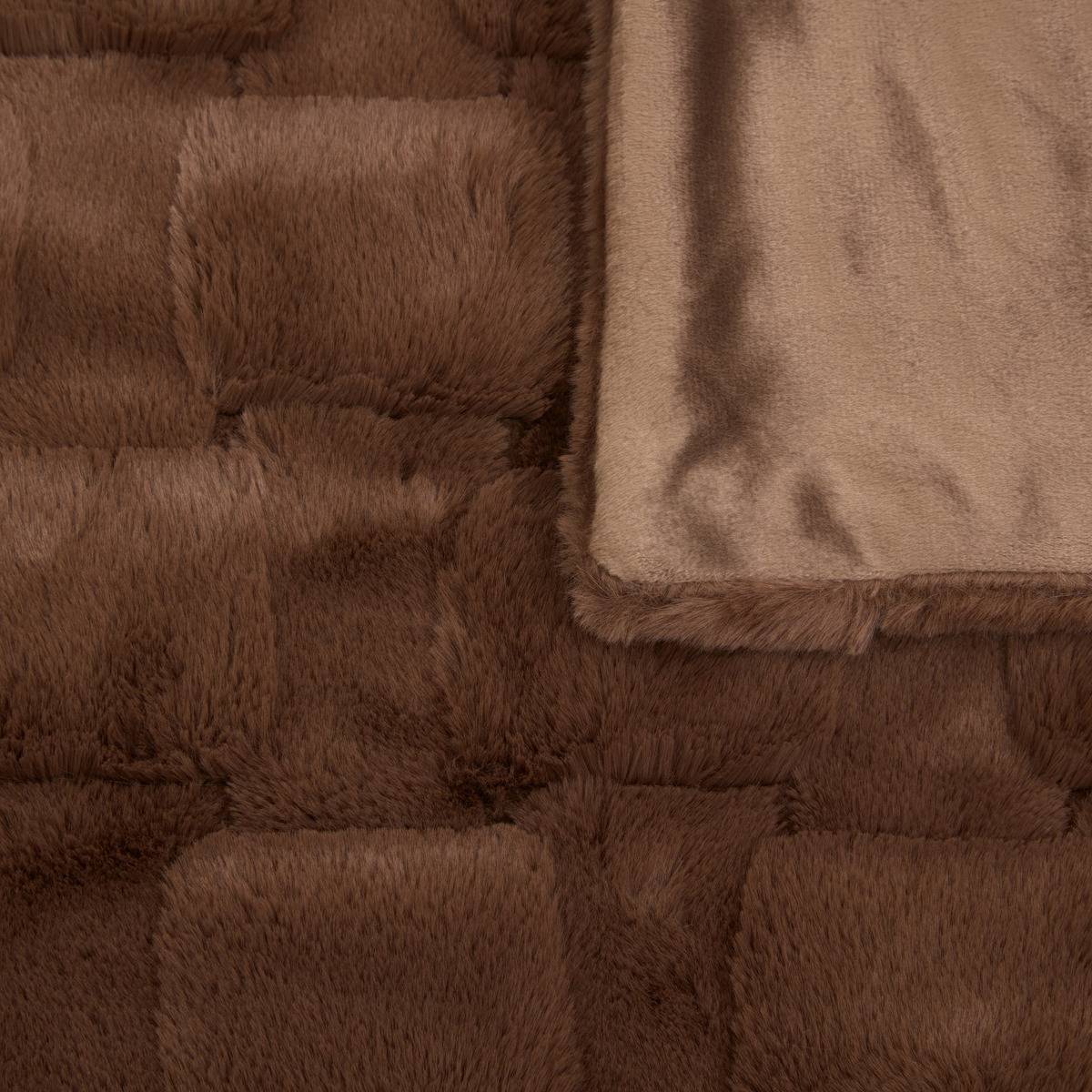 Plaid NALIA marron tonka, ATMOSPHERA