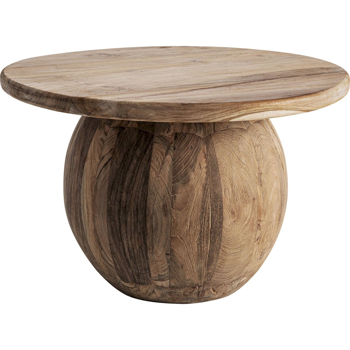 Table basse en teck marron clair bois vieilli, RECOLLECTION