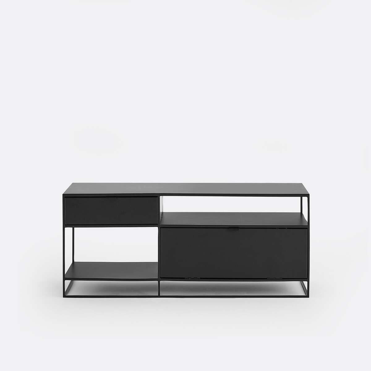Meuble TV en métal acier, largeur 120 cm, MIVA noir, LA REDOUTE INTERIEURS