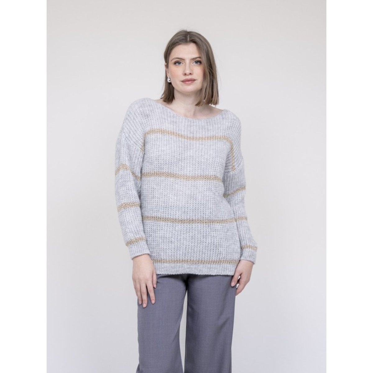 Pull Rayures Kastella gris, DONA LISA