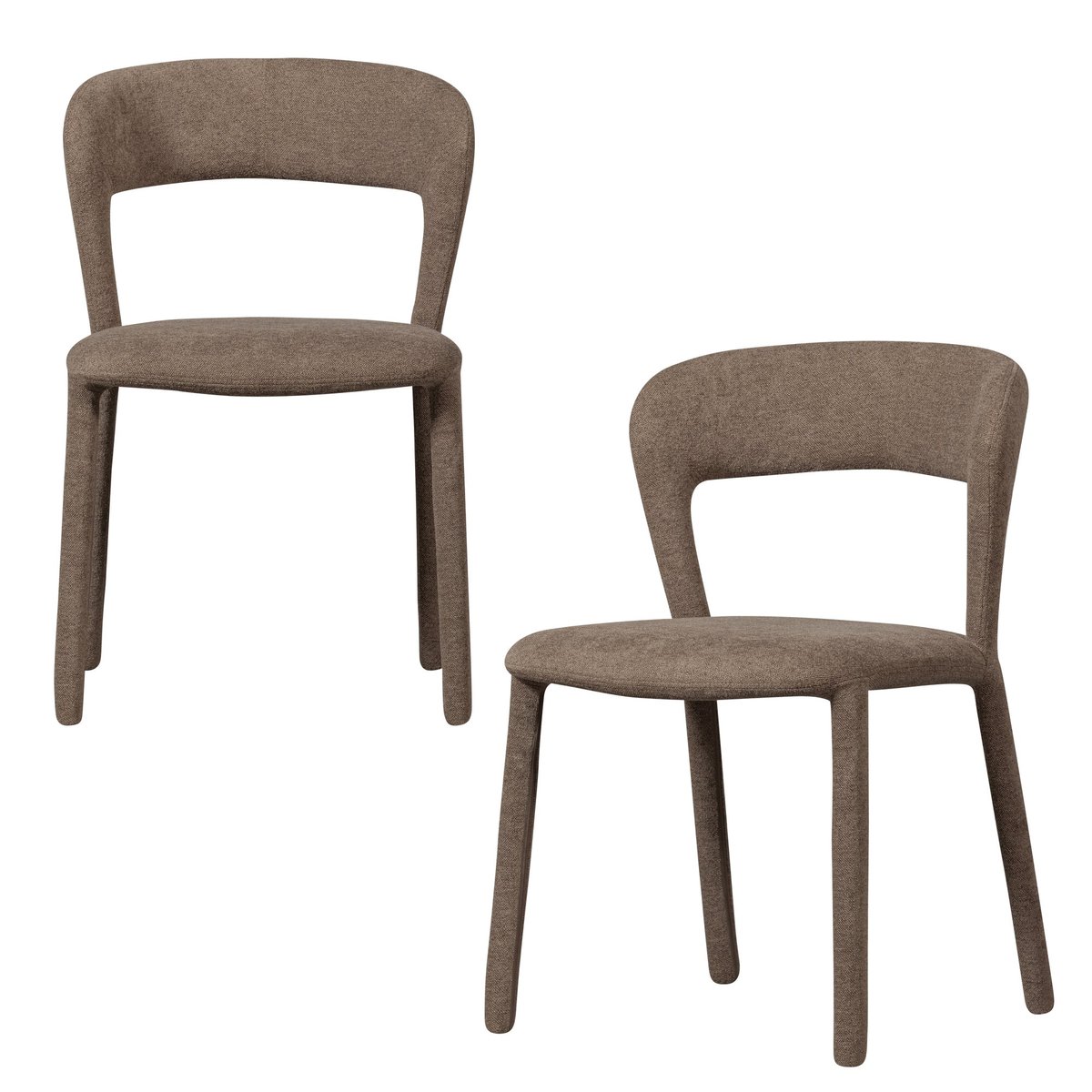 Lot de 2 chaises de table en similicuir NOBLE taupe, WOOOD