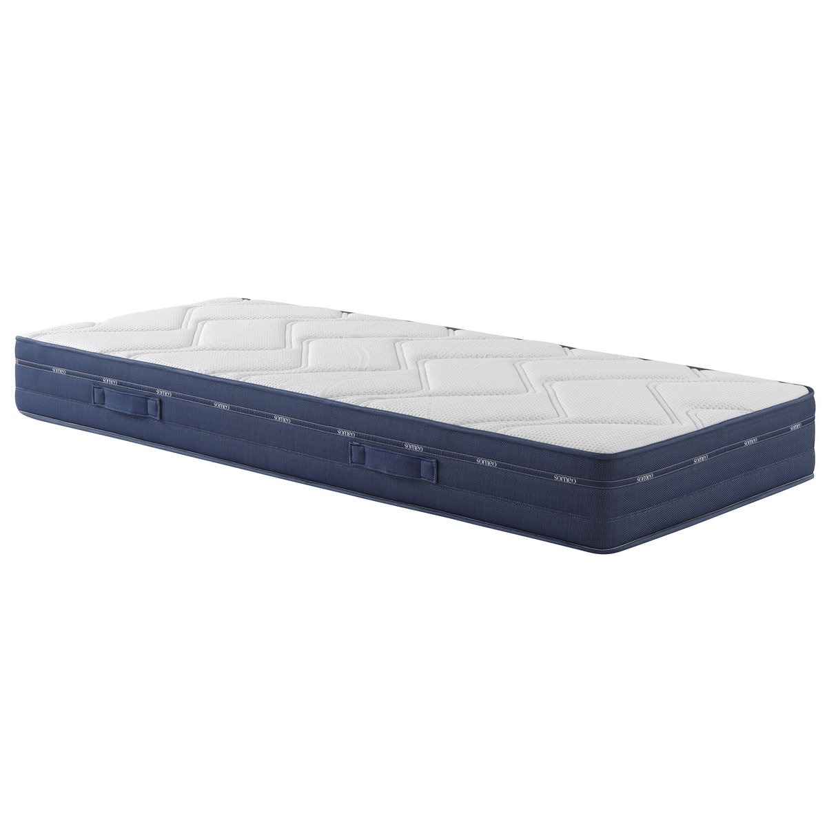 Ensemble matelas ressorts et mémoire de forme, sommier et pieds Rêve 500 blanc, SOMEO
