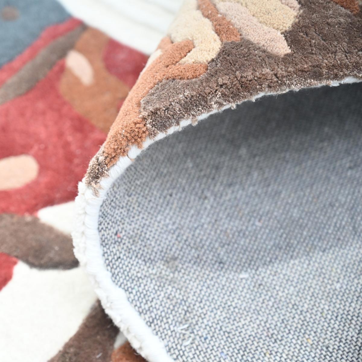 Tapis salon, motif fresque artistique, texture en relief, WOWW beige, marron, multicolore, UN AMOUR DE TAPIS