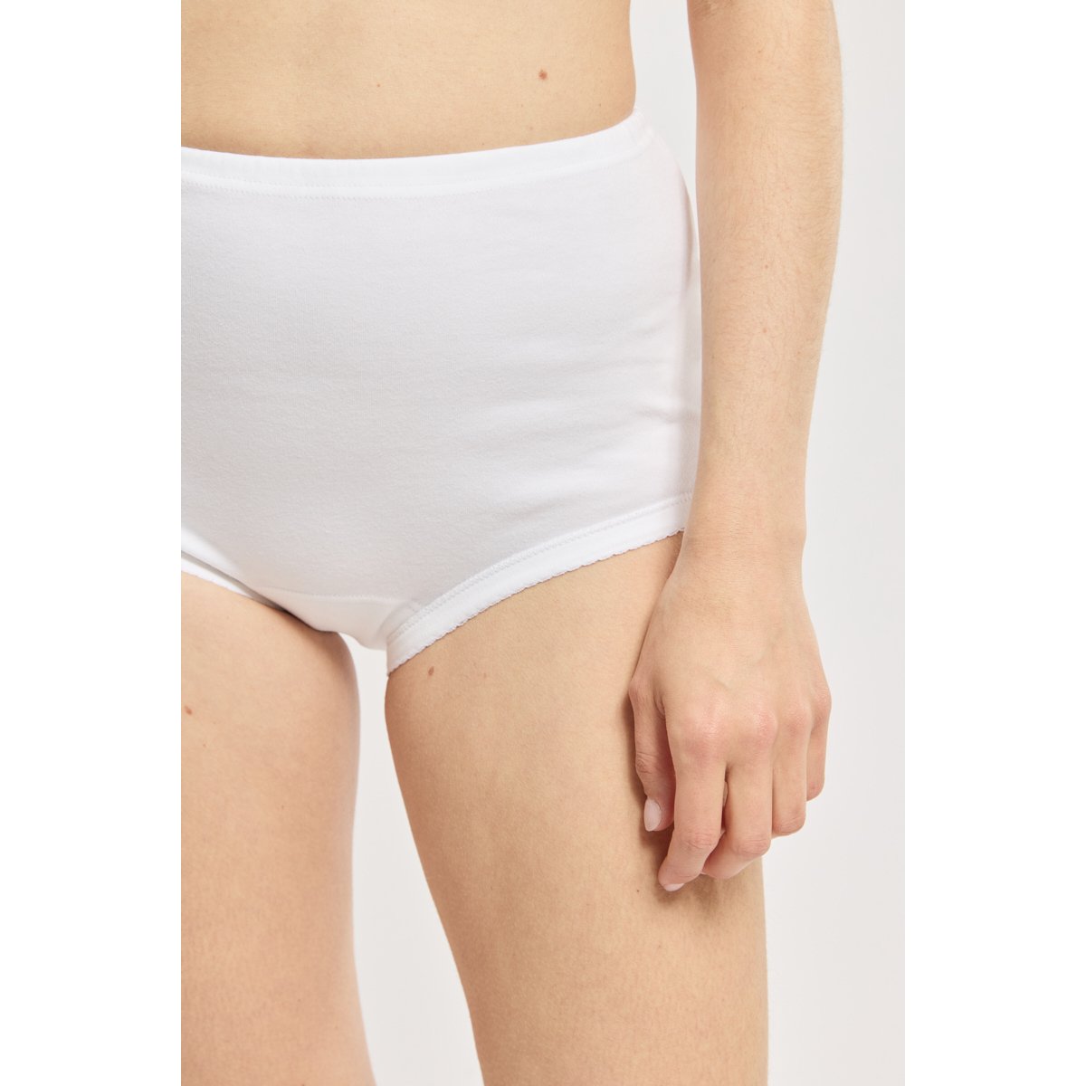 Culotte taille haute en coton peigné blanc, ARMOR-LUX