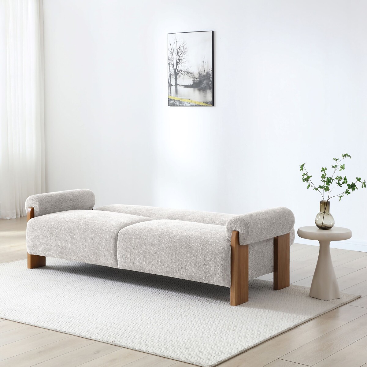 Mylo Sculptural Chenille 3-Seater Sofabed natural, ÉDITÉ
