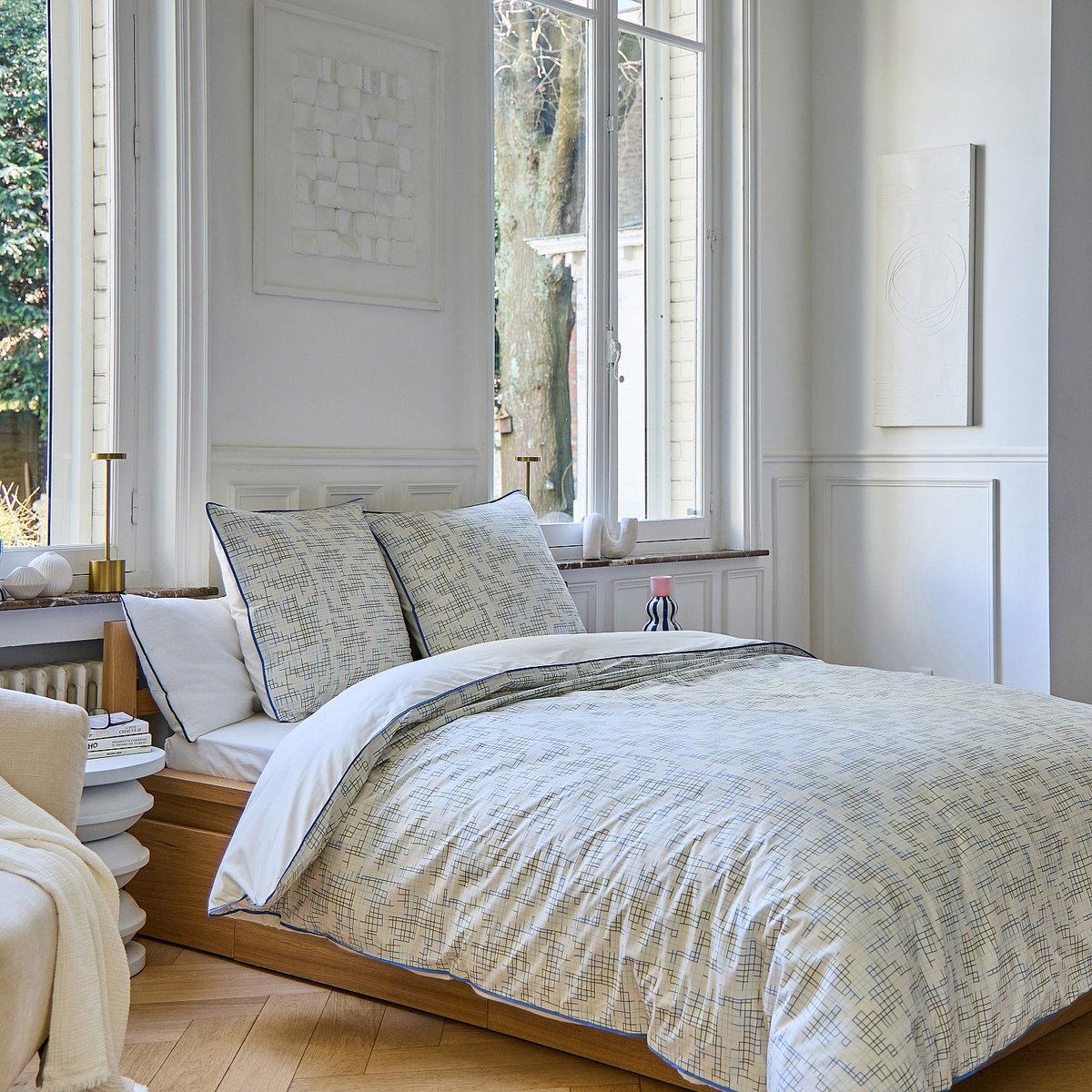 Parure de lit percale GLORIA multicolore, HABITAT