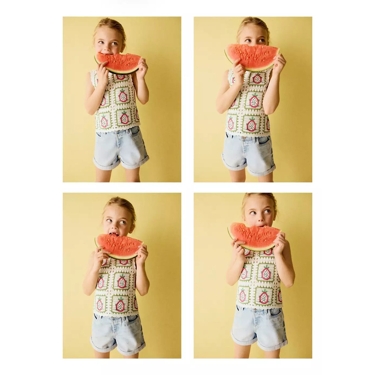 Short en jean à revers bleu clair, MANGO BABY