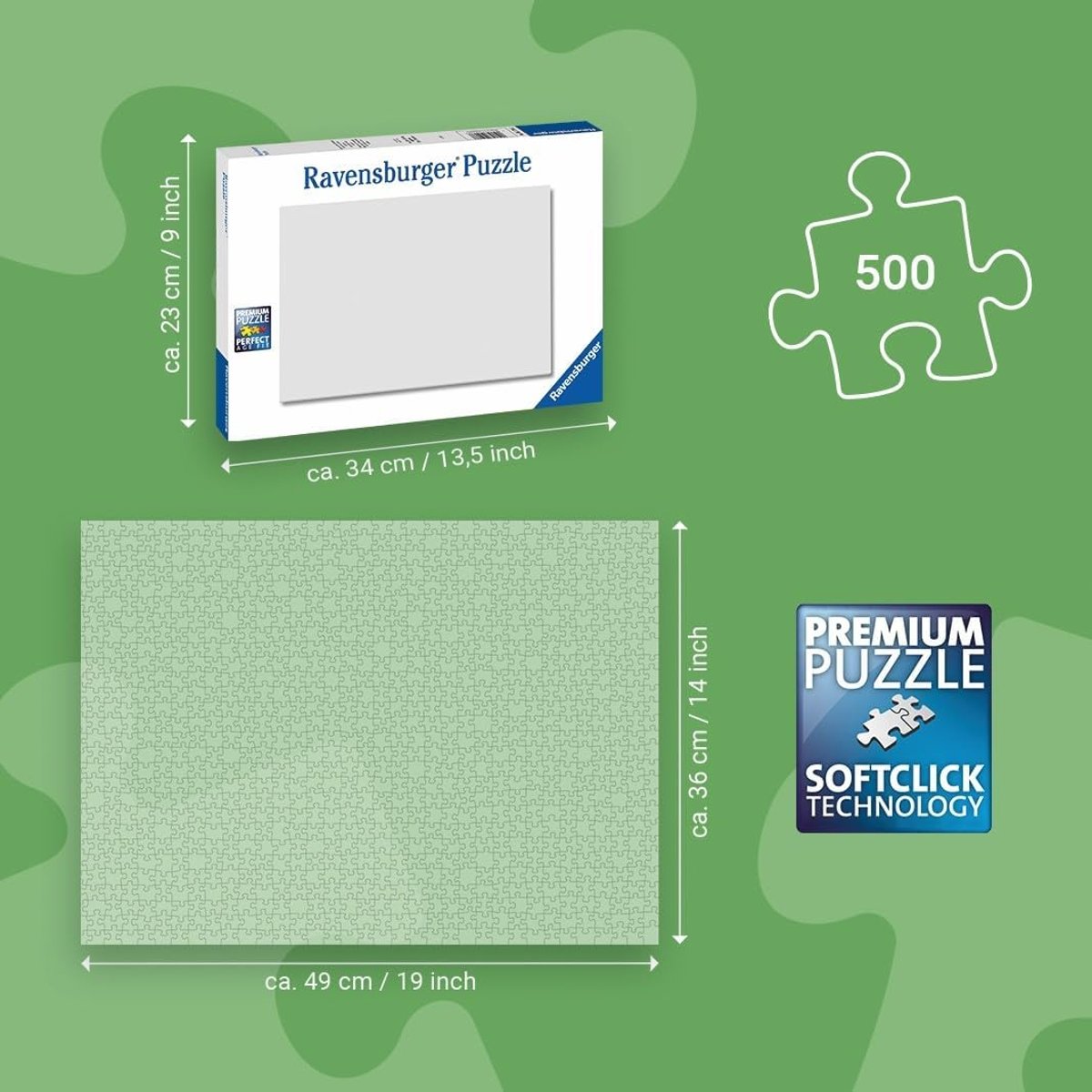 Puzzle Vallée des montgolfières 500 pièces blanc, RAVENSBURGER