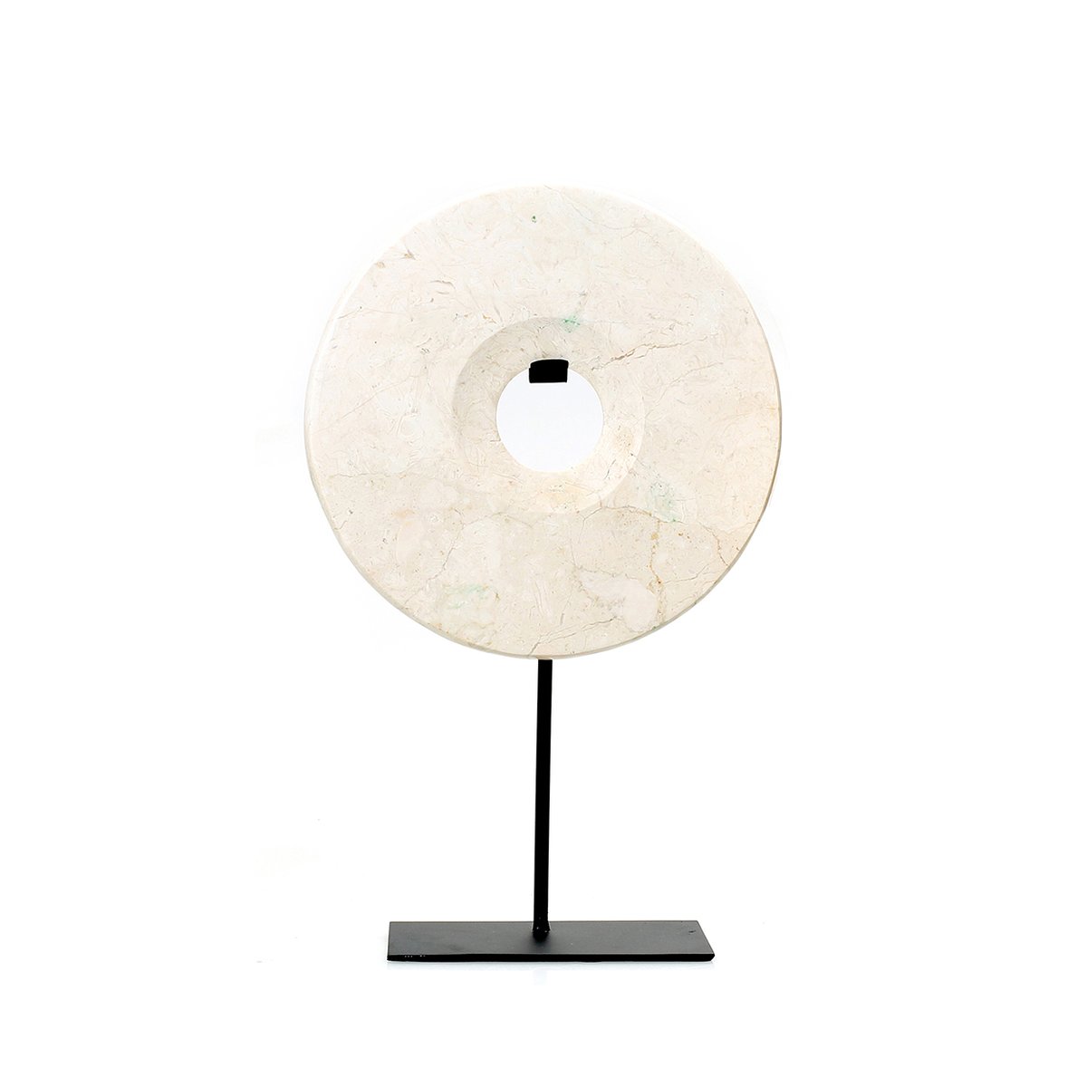 Statuette disque en marbre MARBLE blanc, BAZAR BIZAR