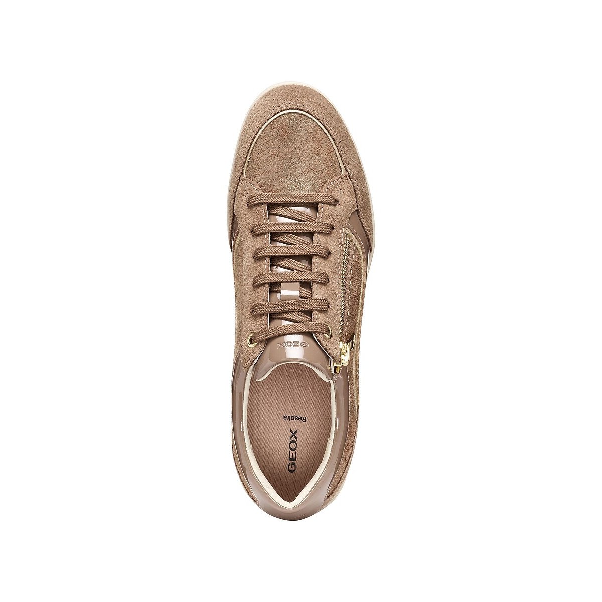 Zapatillas con cremallera y cordones MYRIA marrón, GEOX