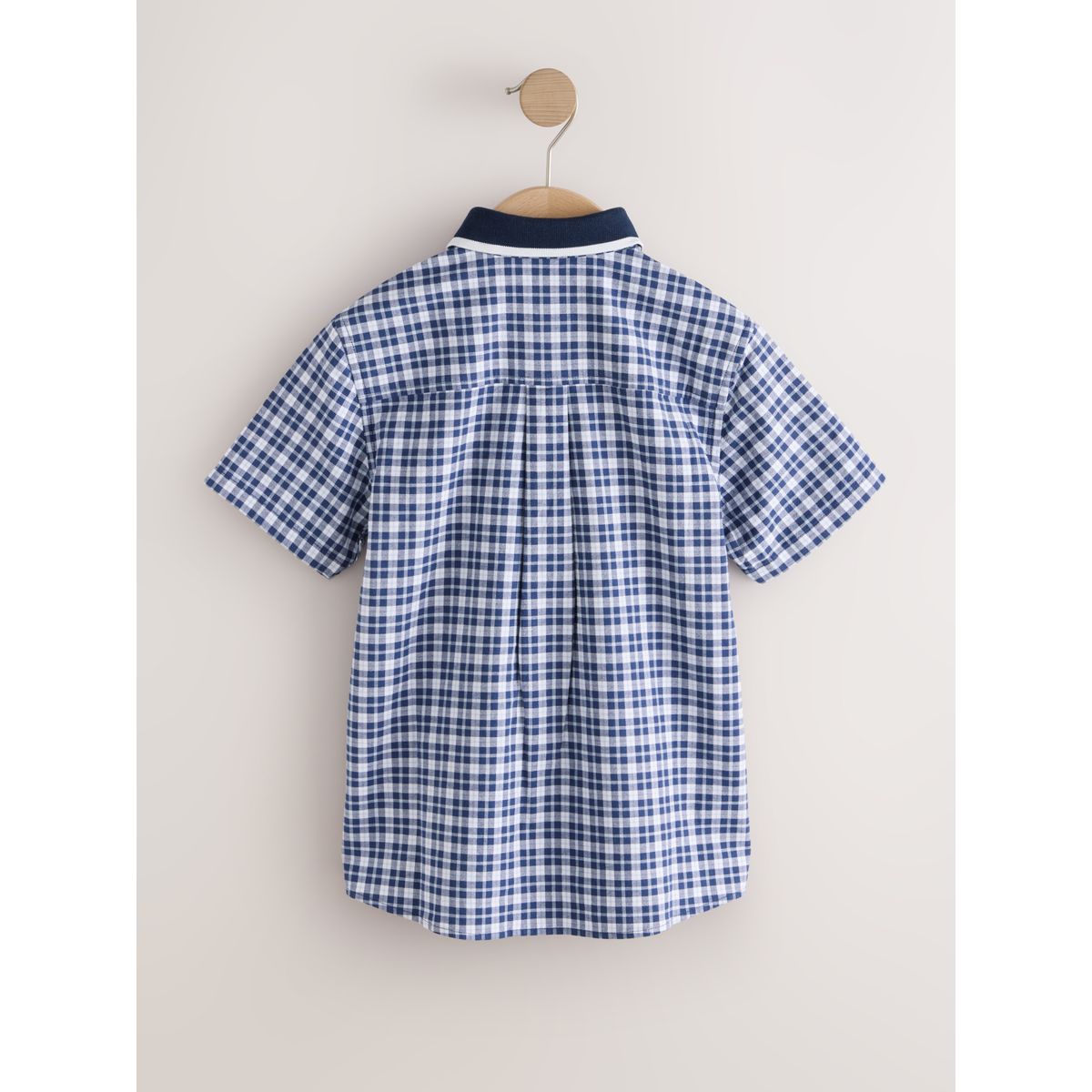 Chemise habillée à manches courtes vichy marine, NEXT