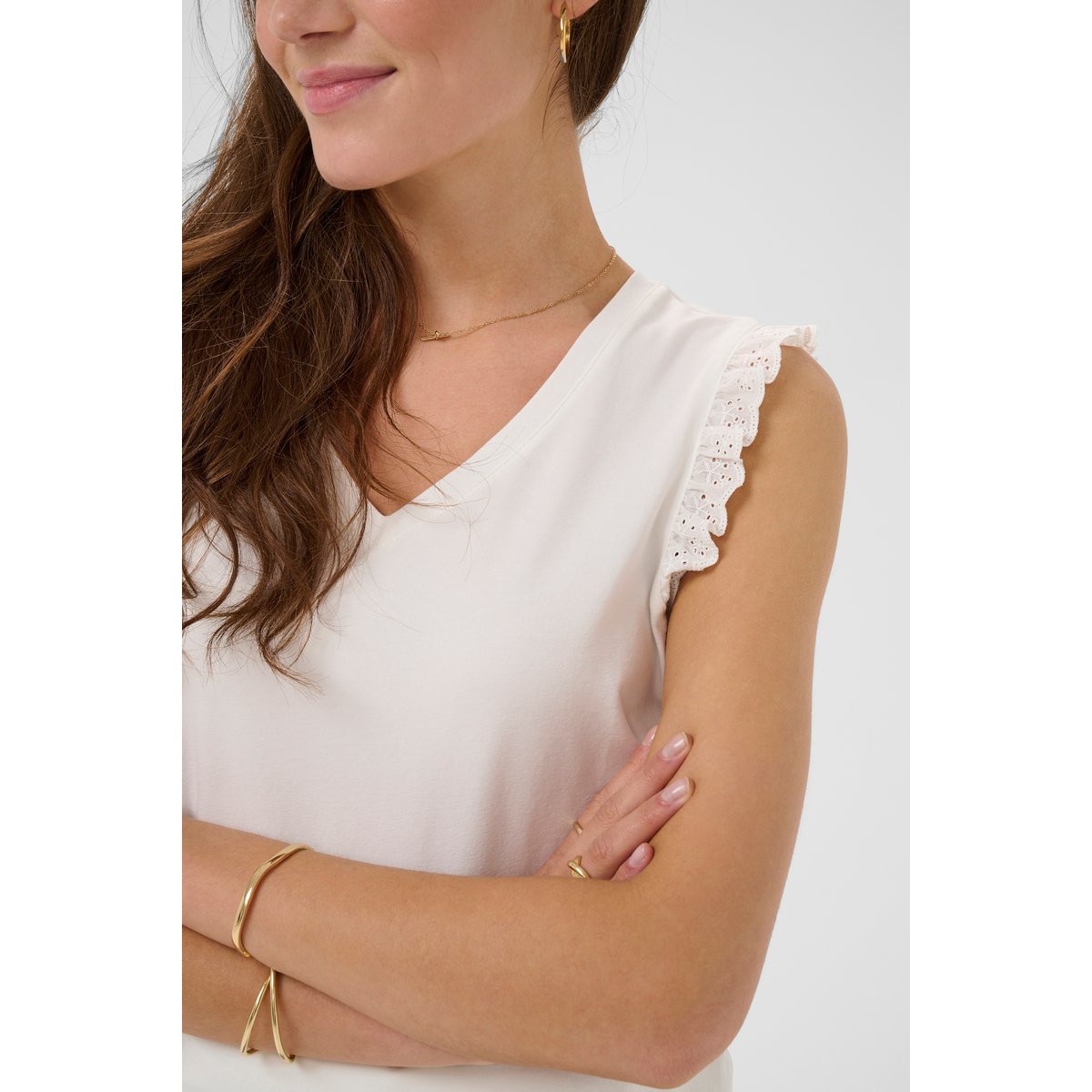 Jersey sans-manches blanc snow white, CREAM