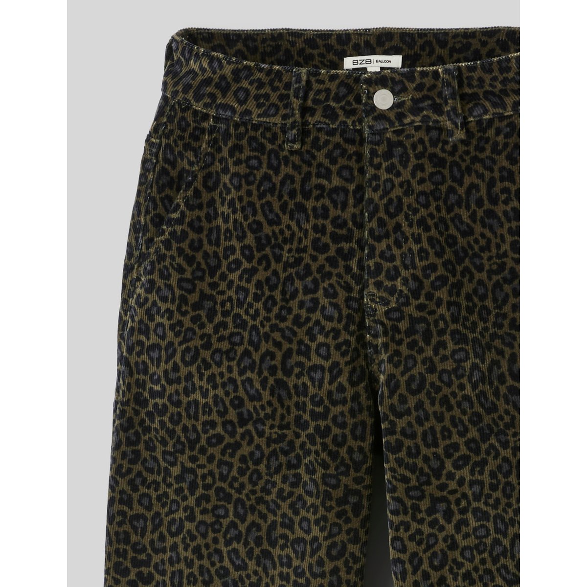 Pantalon imprimé coupe ballon vert kaki, BZB